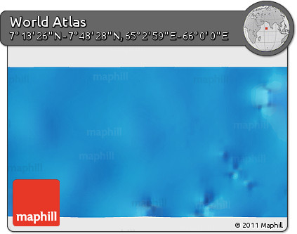 Shaded Relief 3D Map of the Area around 7° 30' 57" N, 65° 31' 30" E