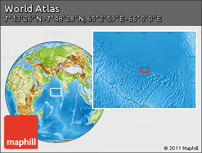Physical Location Map of the Area around 7° 30' 57" N, 65° 31' 30" E