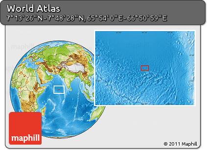 Physical Location Map of the Area around 7° 30' 57" N, 66° 22' 30" E