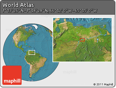 Satellite Location Map of the Area around 7° 30' 57" N, 66° 13' 29" W