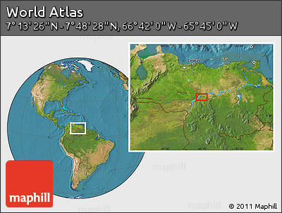 Satellite Location Map of the Area around 7° 30' 57" N, 66° 13' 29" W