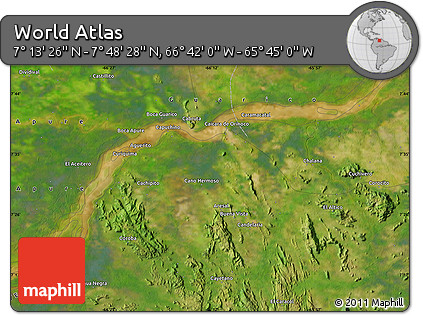 Satellite Map of the Area around 7° 30' 57" N, 66° 13' 29" W