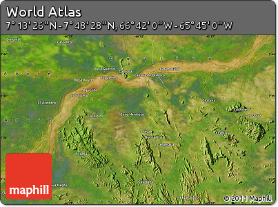 Satellite Map of the Area around 7° 30' 57" N, 66° 13' 29" W