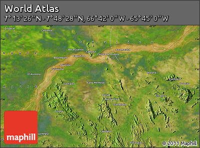 Satellite Map of the Area around 7° 30' 57" N, 66° 13' 29" W