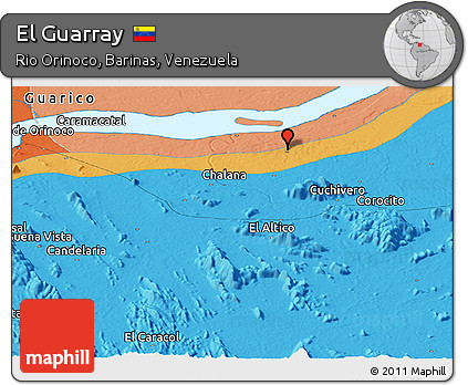 Political Panoramic Map of El Guarray