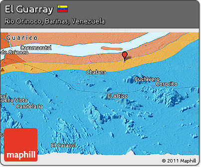 Political Panoramic Map of El Guarray