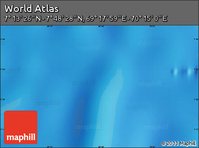 Shaded Relief Map of the Area around 7° 30' 57" N, 69° 46' 30" E