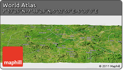Satellite Panoramic Map of the Area around 7° 30' 57" N, 6° 1' 30" E