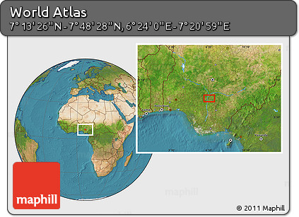 Satellite Location Map of the Area around 7° 30' 57" N, 6° 52' 30" E