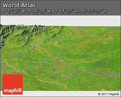 Satellite 3D Map of the Area around 7° 30' 57" N, 71° 19' 29" W