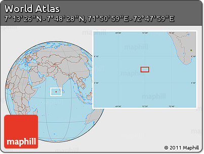 Gray Location Map of the Area around 7° 30' 57" N, 72° 19' 29" E