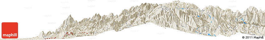 Shaded Relief Horizon Map of Sabana De Torres