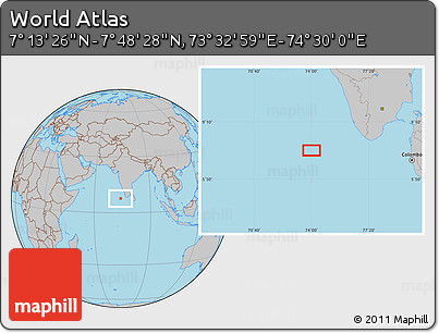 Gray Location Map of the Area around 7° 30' 57" N, 74° 1' 30" E