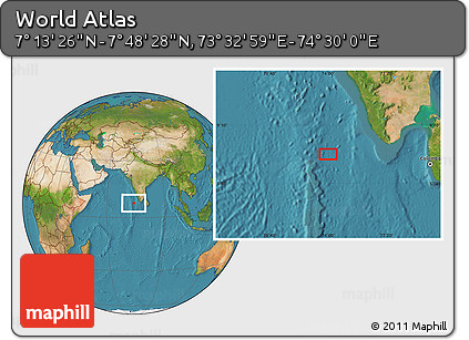 Satellite Location Map of the Area around 7° 30' 57" N, 74° 1' 30" E