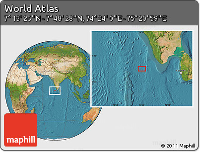 Satellite Location Map of the Area around 7° 30' 57" N, 74° 52' 30" E