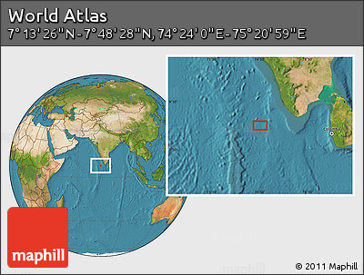 Satellite Location Map of the Area around 7° 30' 57" N, 74° 52' 30" E