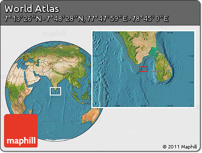 Satellite Location Map of the Area around 7° 30' 57" N, 78° 16' 30" E