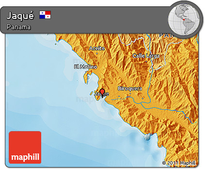 Political 3D Map of Jaqué