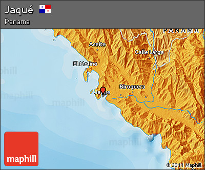 Political 3D Map of Jaqué