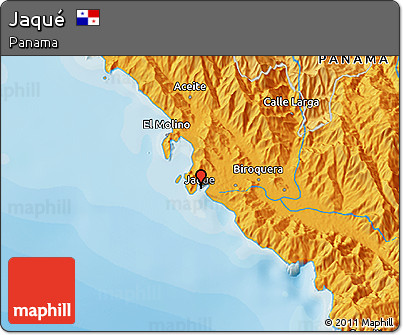 Political 3D Map of Jaqué