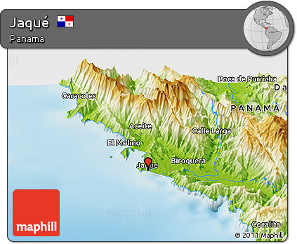 Physical Panoramic Map of Jaqué