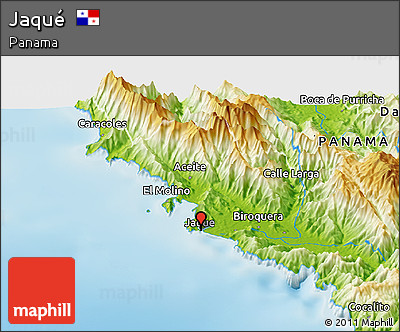 Physical Panoramic Map of Jaqué
