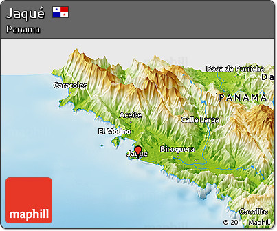 Physical Panoramic Map of Jaqué