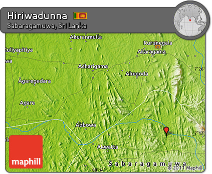 Physical Map of Hiriwadunna