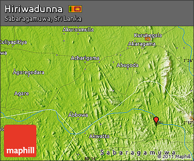 Physical Map of Hiriwadunna