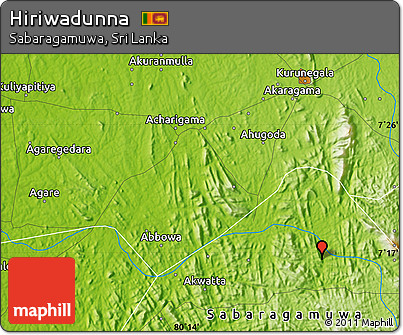 Physical Map of Hiriwadunna