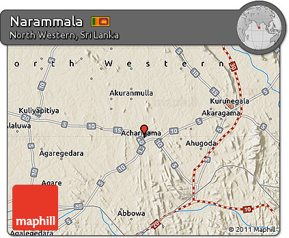 Shaded Relief Map of Narammala