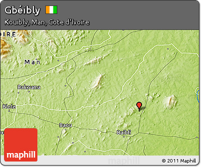 Physical 3D Map of Gbéibly