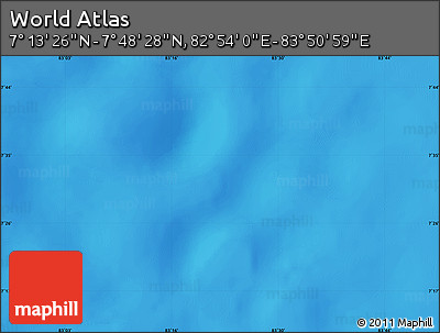 Physical Map of the Area around 7° 30' 57" N, 83° 22' 30" E