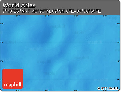 Physical Map of the Area around 7° 30' 57" N, 83° 22' 30" E