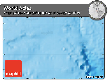 Shaded Relief Map of the Area around 7° 30' 57" N, 83° 13' 29" W