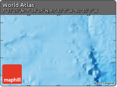 Shaded Relief Map of the Area around 7° 30' 57" N, 83° 13' 29" W