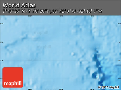 Shaded Relief Map of the Area around 7° 30' 57" N, 83° 13' 29" W