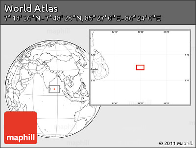 Blank Location Map of the Area around 7° 30' 57" N, 85° 55' 30" E