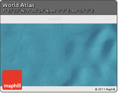 Satellite 3D Map of the Area around 7° 30' 57" N, 88° 28' 29" E