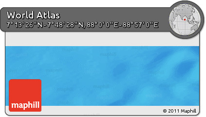 Physical Panoramic Map of the Area around 7° 30' 57" N, 88° 28' 29" E