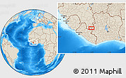 Shaded Relief Location Map of Soho