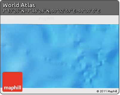 Physical 3D Map of the Area around 7° 30' 57" N, 91° 1' 30" E