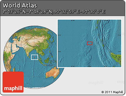 Satellite Location Map of the Area around 7° 30' 57" N, 91° 1' 30" E