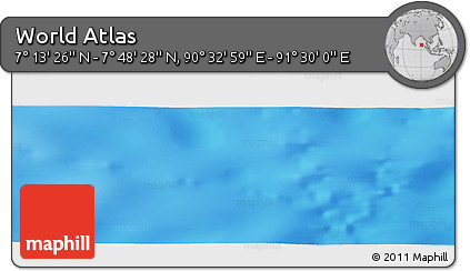 Physical Panoramic Map of the Area around 7° 30' 57" N, 91° 1' 30" E