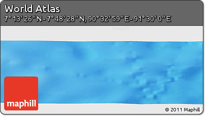 Physical Panoramic Map of the Area around 7° 30' 57" N, 91° 1' 30" E
