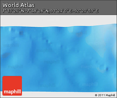 Physical 3D Map of the Area around 7° 30' 57" N, 91° 52' 30" E