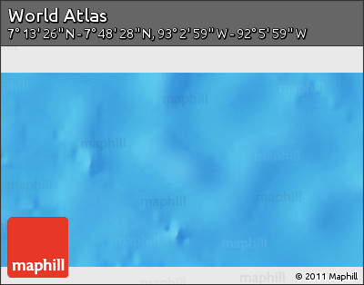 Physical 3D Map of the Area around 7° 30' 57" N, 92° 34' 29" W
