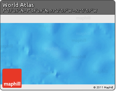 Physical 3D Map of the Area around 7° 30' 57" N, 92° 34' 29" W