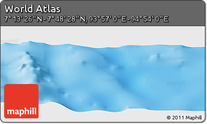 Shaded Relief Panoramic Map of the Area around 7° 30' 57" N, 94° 25' 30" E