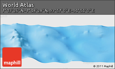 Shaded Relief Panoramic Map of the Area around 7° 30' 57" N, 94° 25' 30" E